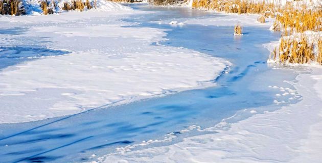 Kalispell, Montana river in winter
